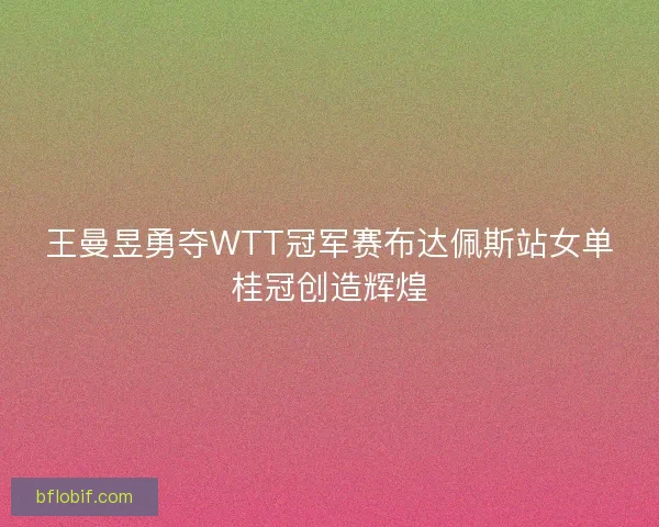 王曼昱勇夺WTT冠军赛布达佩斯站女单桂冠创造辉煌